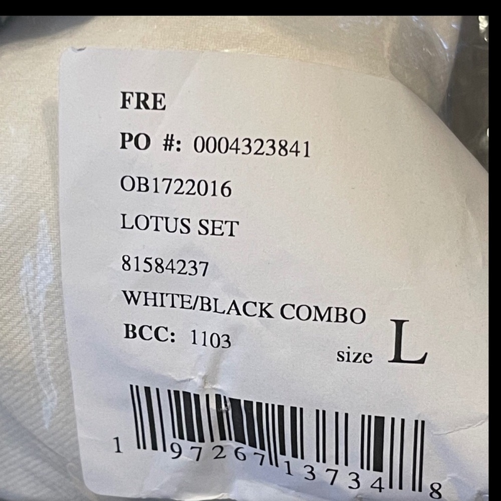 NWT Free People Lotus 2 Piece Set, White/Black Combo, Large - Picture 6 of 6